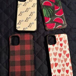 Stylish Phone Case Set - Hearts, Watermelon, Dinosaurs, Plaid